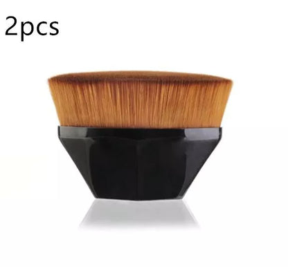 Professional foundation brush kit for BB cream and loose powder application in black, white, and pink