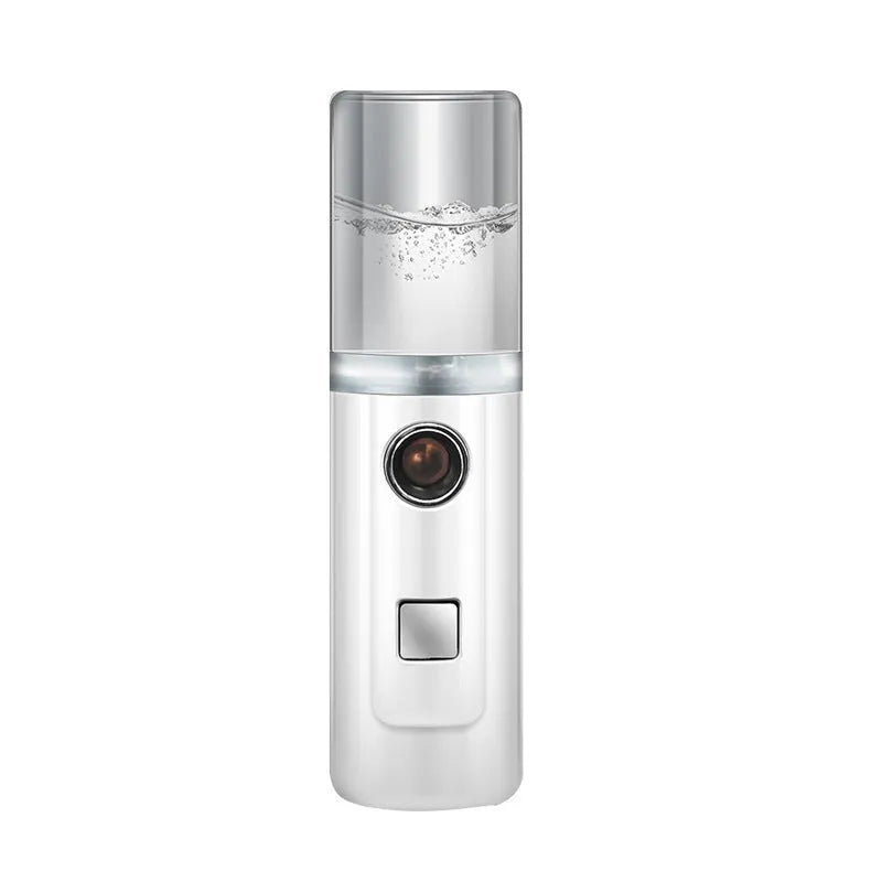 Nano portable facial humidifier in Pink, Transparent or White, 3.2 x 11.3 cm, 30ml tank, USB charging