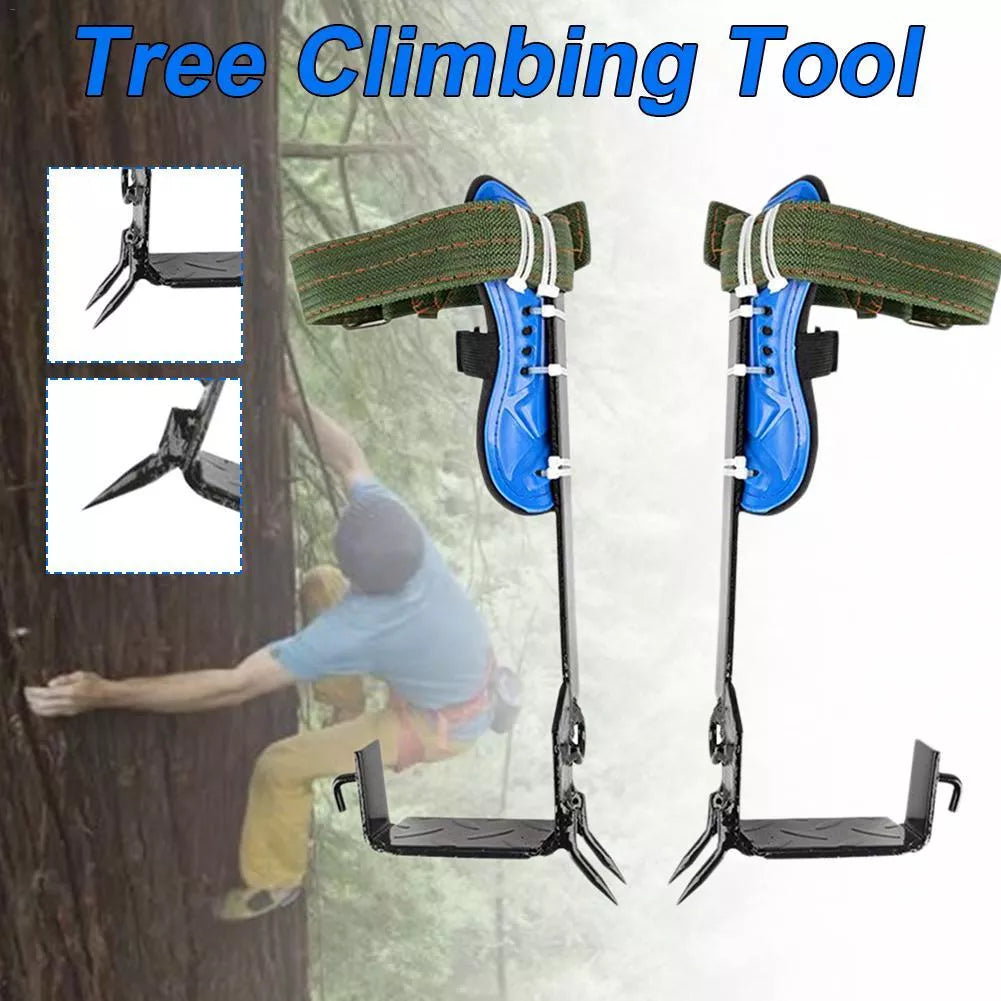 Upgraded stainless steel tree climbing belt with five claws for secure climbing