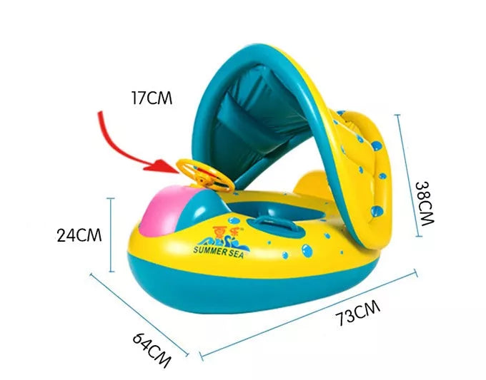 Infant inflatable swimmer with cartoon pattern in Summer Yacht color