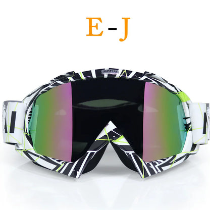 Interchangeable lens riding goggles with ABS frame and multiple colour options for off-road cycling