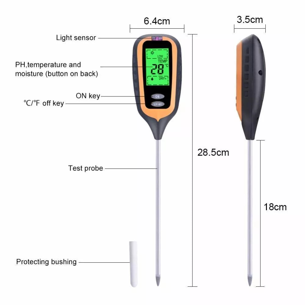 Carbon fiber soil pH tester for accurate garden and farm soil measurements