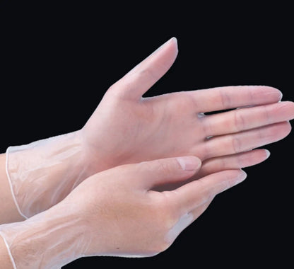 50 pairs of transparent disposable PVC gloves for hygiene and protection