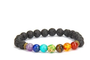 Natural Stone Colorful Bracelet with 8mm beads and 19cm inner circumference