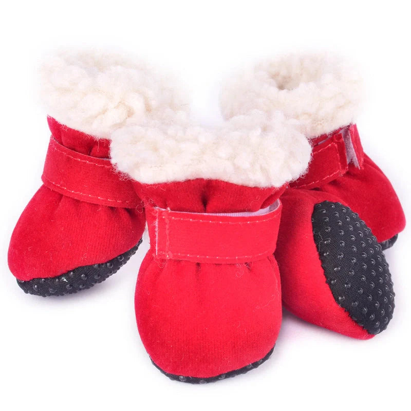 Waterproof winter dog boots with anti-slip soles for small breeds