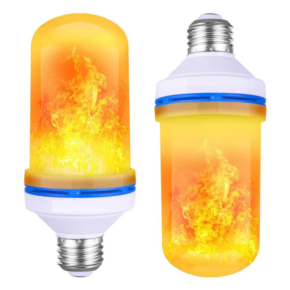 LED Flame Light Bulb in blue and yellow with four lighting modes for Christmas and home decor