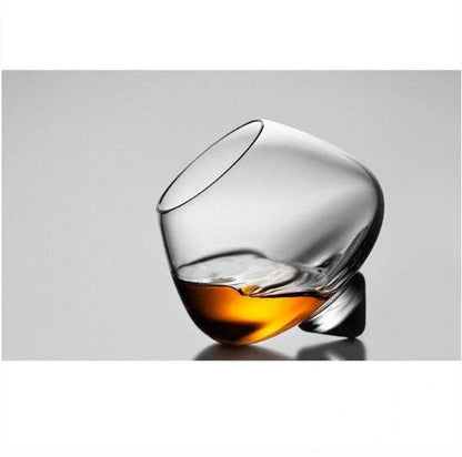 Crystal whiskey glass with wide belly for enhanced aroma and flavor