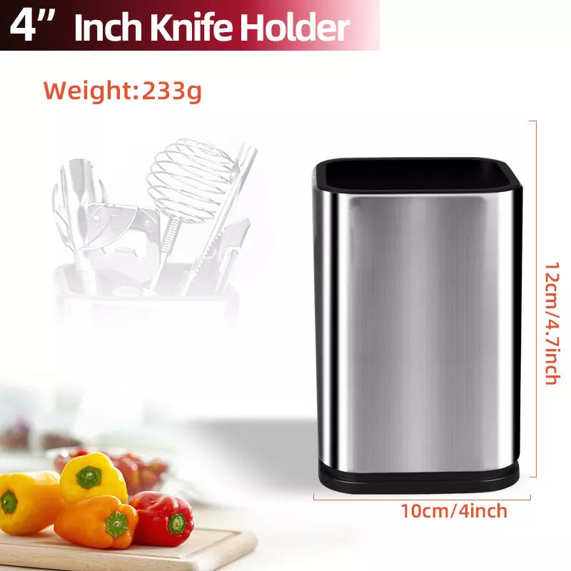 Stainless steel drainable knife and chopping board holder for kitchen organization