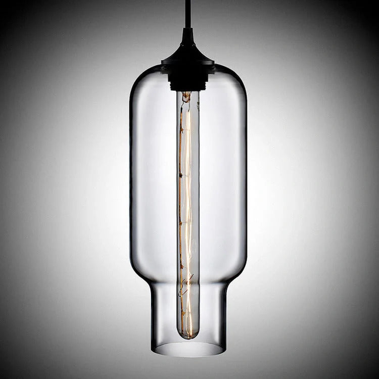 Nordic Modern Loft Pendant Lamp with adjustable height and glass body in various colors