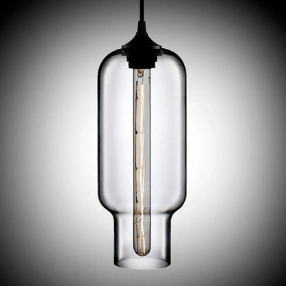 Nordic Modern Loft Pendant Lamp with adjustable height and glass body in various colors