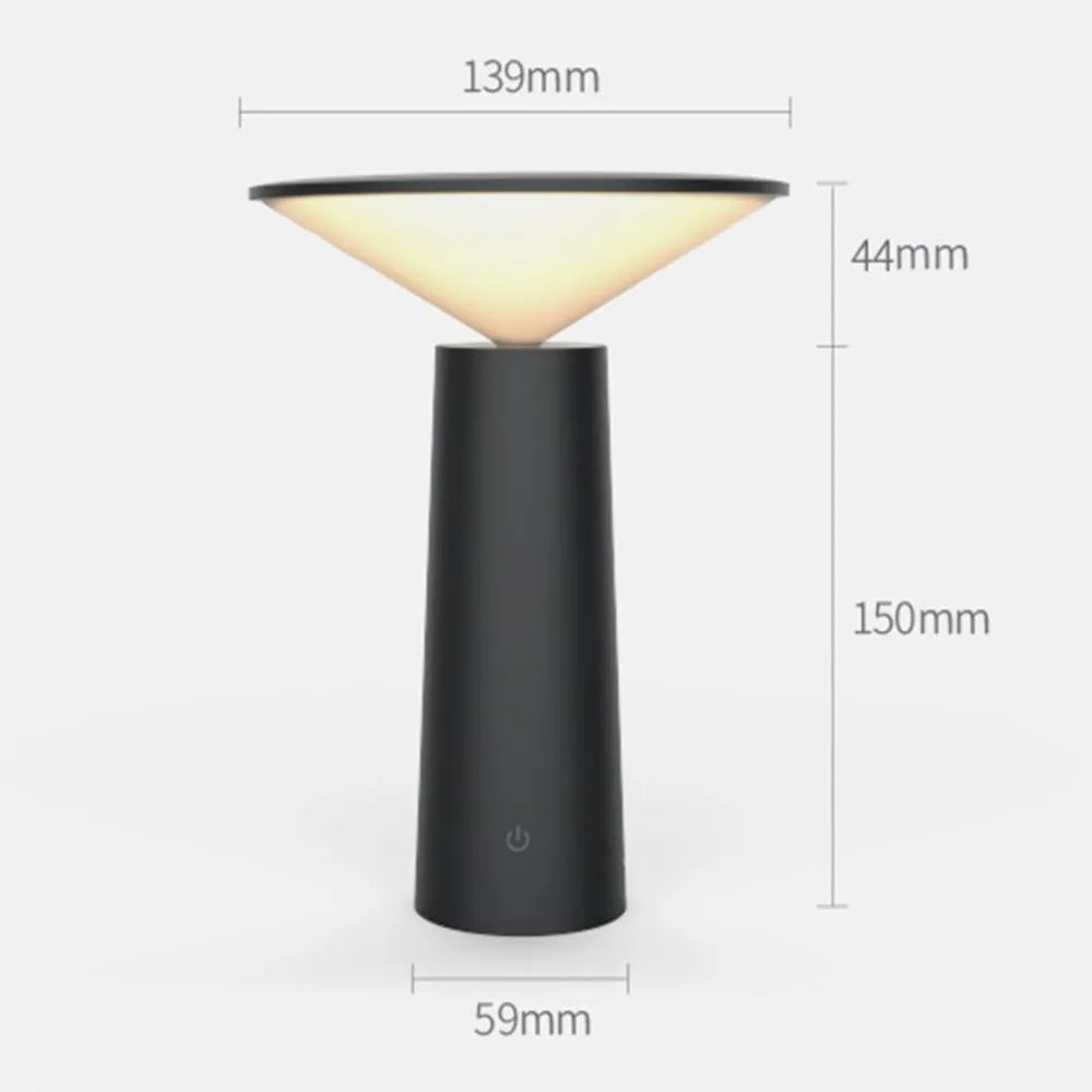 Black or white USB LED table lamp with touch sensor, flip head, and adjustable lighting for reading