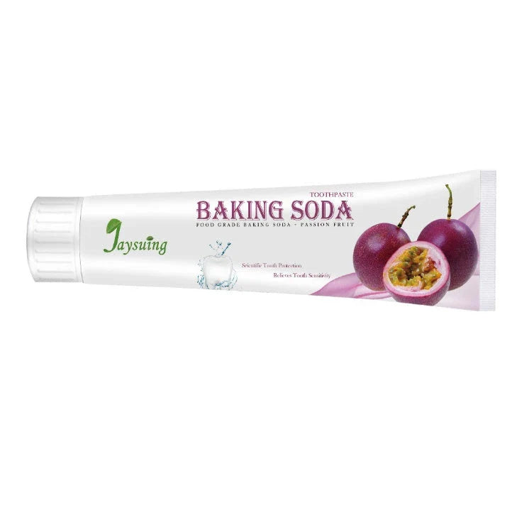 Whitening blueberry toothpaste in a variety of color and pack options, featuring baking soda and natural ingredients for a clean, fresh smile.