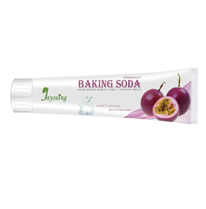 Whitening blueberry toothpaste in a variety of color and pack options, featuring baking soda and natural ingredients for a clean, fresh smile.