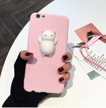 3D cartoon cat design silicone phone case for iPhone with soft TPU construction