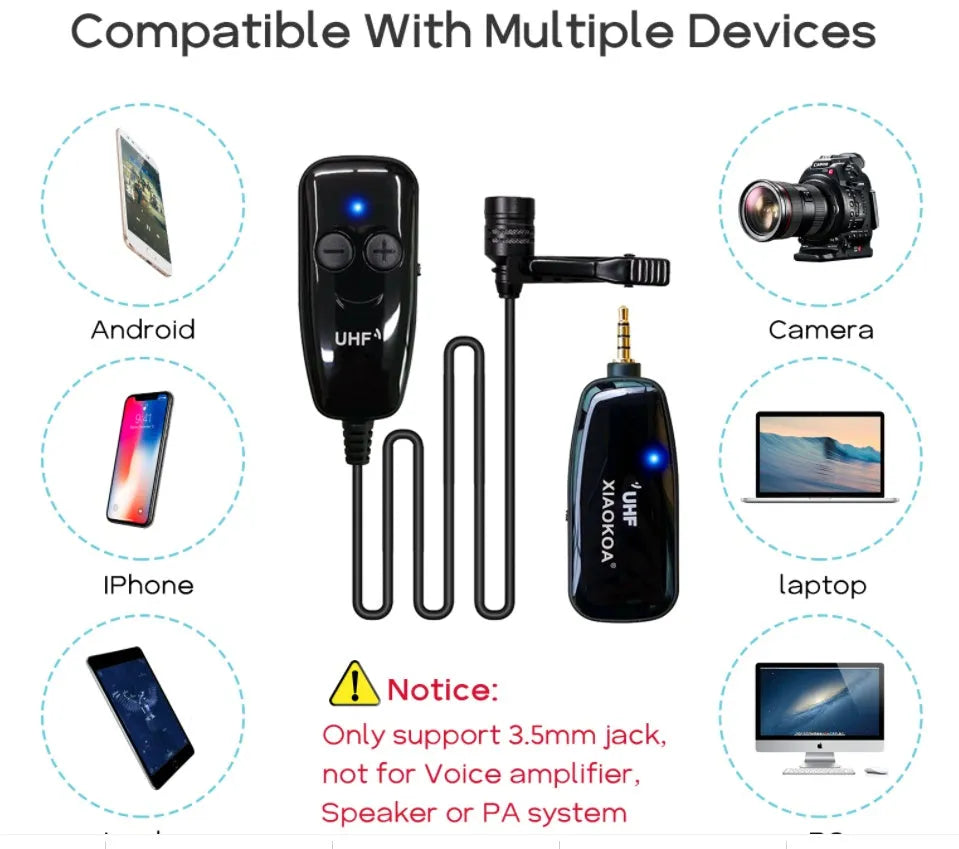 Black lavalier microphone with 3.5mm plug for mobile phone recording