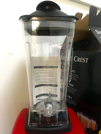 Red multifunctional juicer blender with 3000W motor and 10-litre capacity container for household food preparation