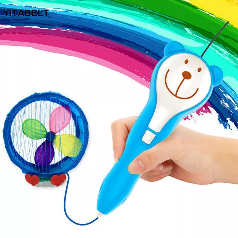 3D Graffiti Print Pen in blue, pink colors with USB charging and adjustable speed