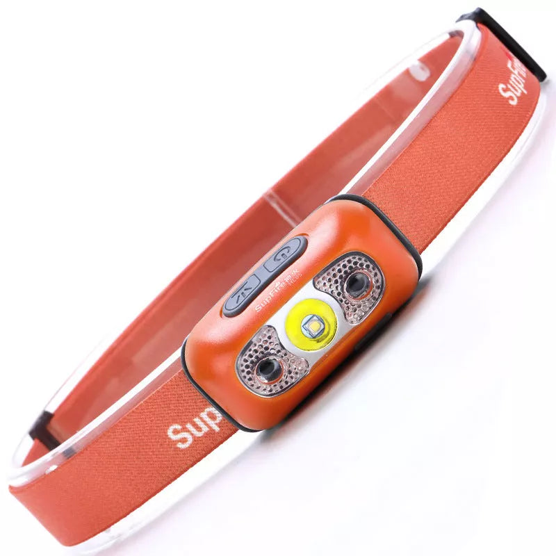 Multifunctional head-mounted night fishing light with 5W power and durable PVC construction