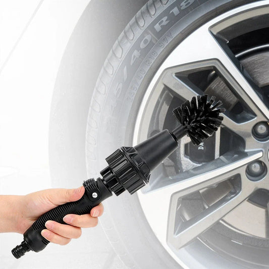 Water-powered rotary cleaning brush for effective car, outdoor, and household cleaning