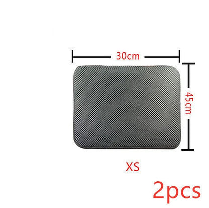 Versatile cat litter mat in different sizes and colors, featuring a dual-layer design to trap litter and protect floors