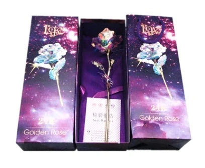 Handmade 24K gold rose flower set in elegant gift box