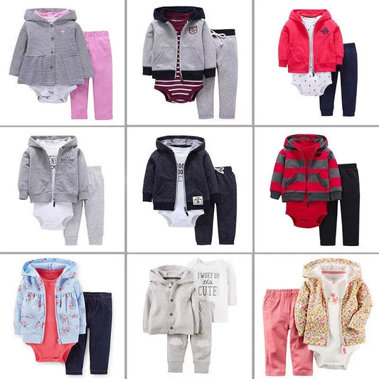 Infant cotton long sleeve hoodie with zipper closure in various colors