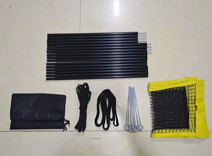 Black polyethylene volleyball net with four sides standard construction showing rope thickness detail