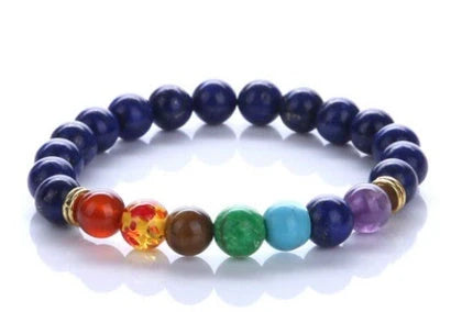 Natural Stone Colorful Bracelet with 8mm beads and 19cm inner circumference