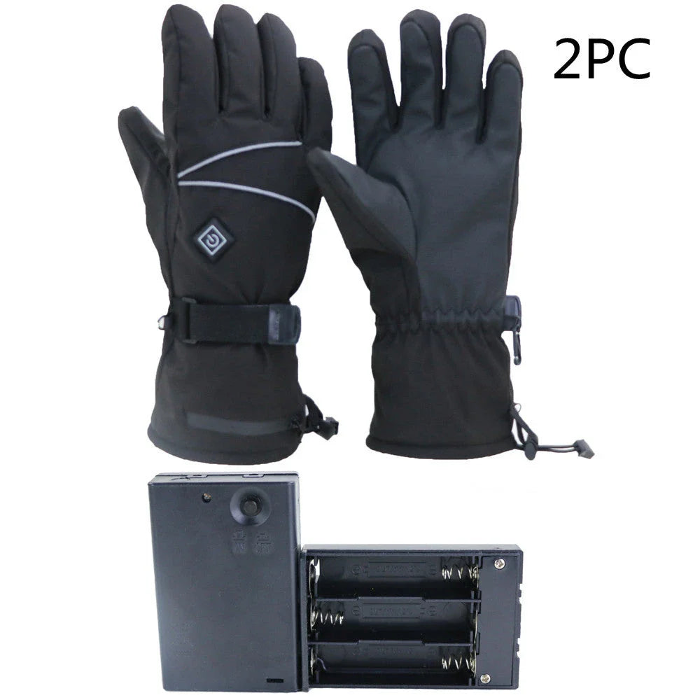 Premium electric heating gloves with three temperature settings, made with high-quality velvet and PU leather for superior warmth and grip.
