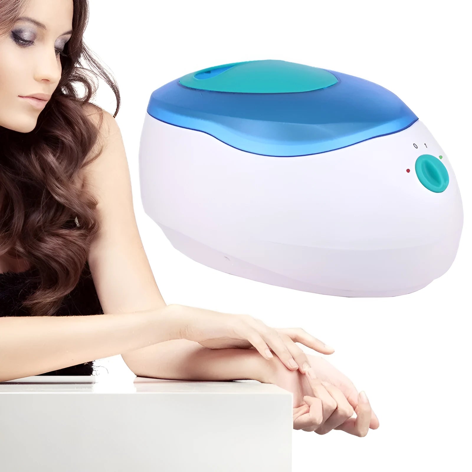 White professional wax heating instrument with 3000ML capacity pot and dual voltage operation