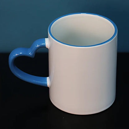 Ceramic colour change mug showing before and after transformation with hot liquid