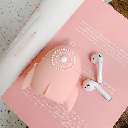 Pink silicone protective case cover for Apple AirPods 1 and 2 charging case