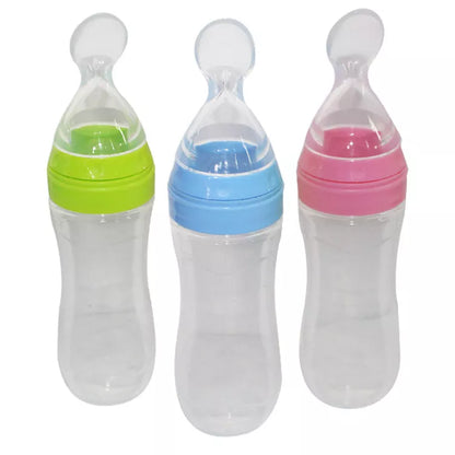 Baby Spoon Bottle Feeder in various colors for easy, safe baby feeding