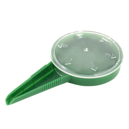 Green and transparent 5-speed adjustable gardening seed planter with dial control