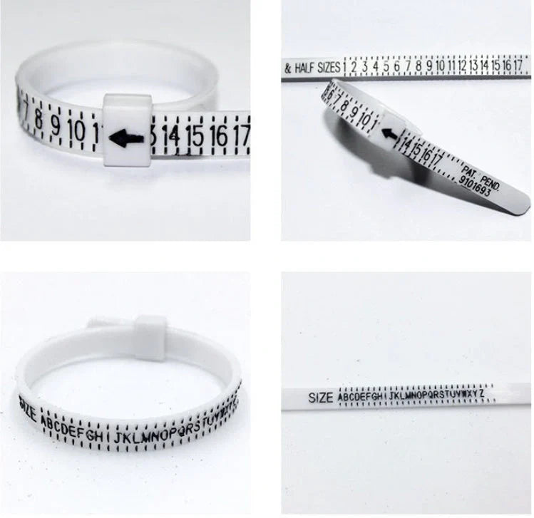 A compact and durable ring measuring tool with clear markings for precise size measurements