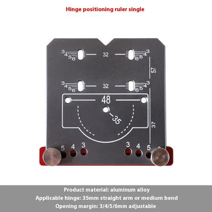 35mm adjustable hinge positioning ruler with hard alloy blade for cabinet door installation.