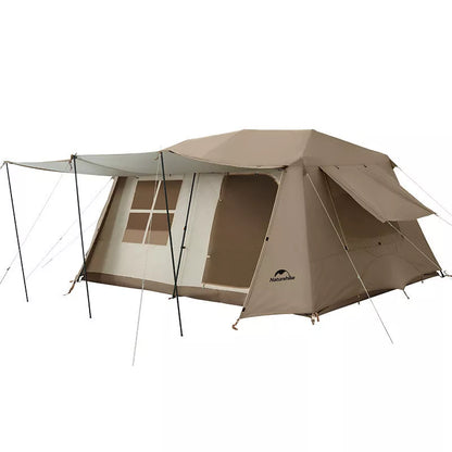 Two Rooms One Hall Ridge Automatic Waterproof Camping Tent in dark coffee