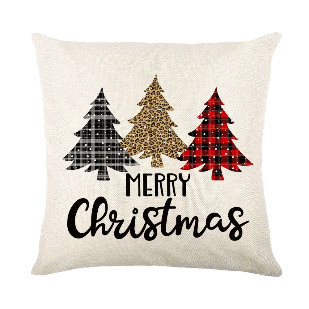 Festive throw pillow covers with various snowflake designs for Christmas home decor