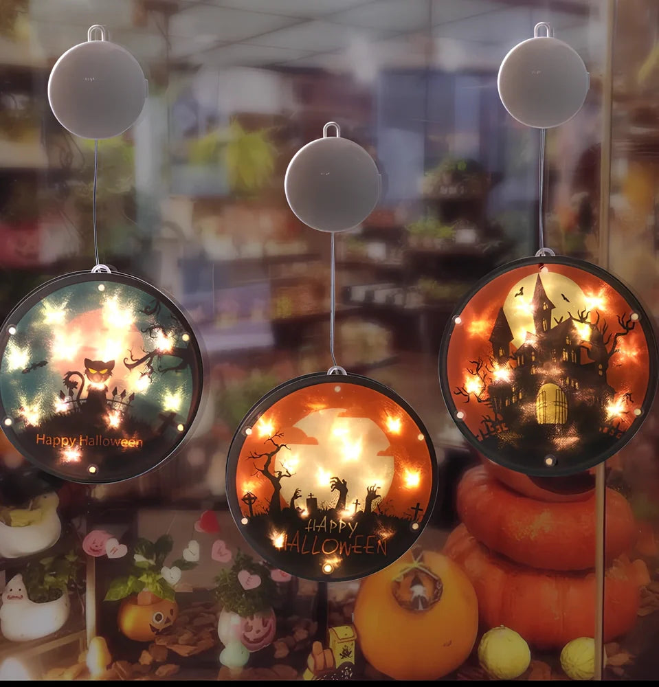 Halloween LED modelling lantern with 160mm PVC shell and atmospheric glow
