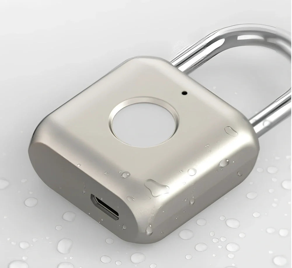 Fingerprint smart lock with zinc alloy body measuring 33x58.8x15mm with biometric sensor