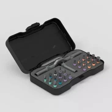 24-in-1 Ratchet Screwdriver Set with S2 alloy steel bits and compact handle