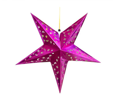 Gold 60cm laser-cut Christmas star ornament from thickened cardboard, suitable for large festive venue displays