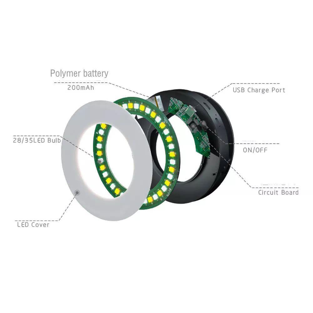 Compact USB rechargeable LED selfie ring light for enhanced phone photography