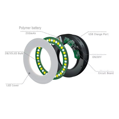 Compact USB rechargeable LED selfie ring light for enhanced phone photography