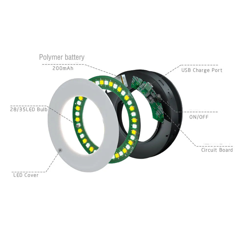 LED selfie ring light for mobile phones with adjustable brightness and compact design