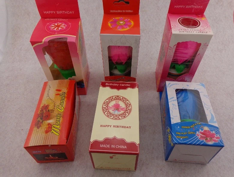 Musical Lotus Candles in various colors with a unique lotus design and music feature