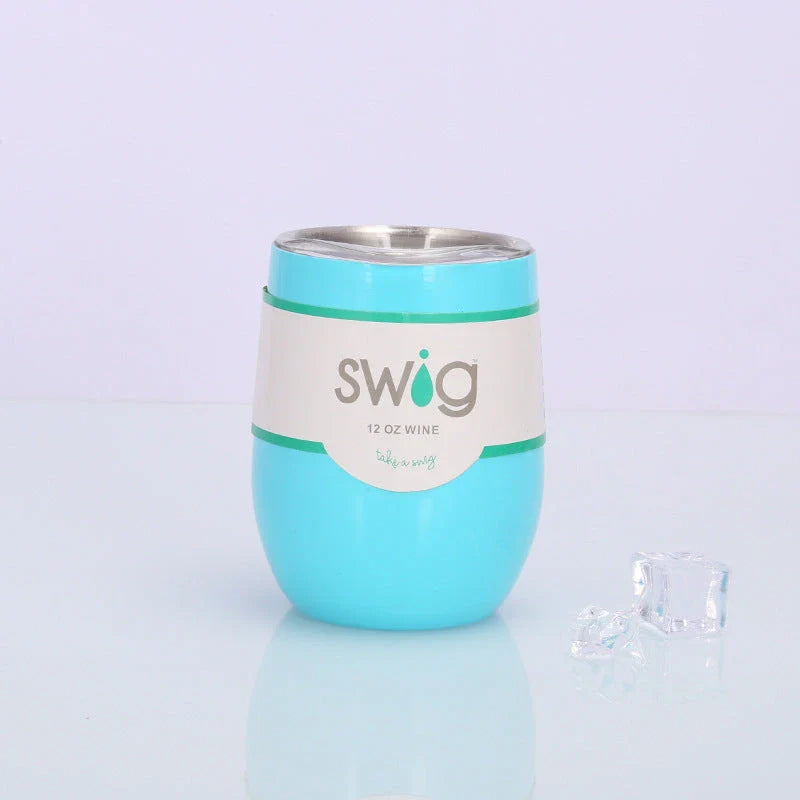 Swig Eggshell Cup - 12oz Stainless Steel Insulated Wine Tumbler with Variety of Color Options
