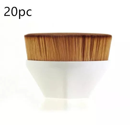 Professional foundation brush kit for BB cream and loose powder application in black, white, and pink