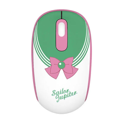 Sailor Moon wireless computer mouse with cartoon character design, USB receiver, and measurement showing 100mm length