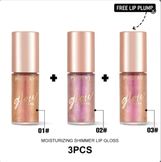PHOFAY Shimmer Lip Gloss with moisturizing benefits and sparkling finish